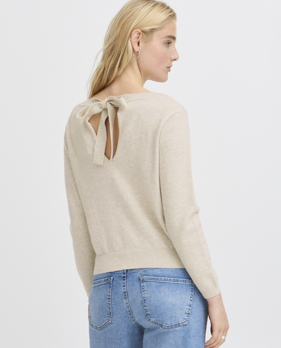 Ichi Brielle Oatmeal Heart Knit