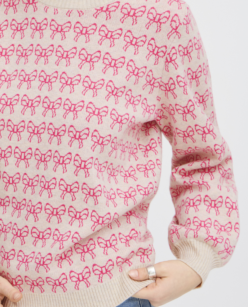 Ichi Brielle Pink Bow Knit