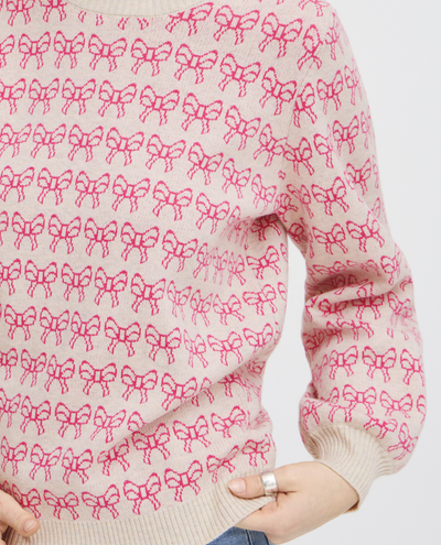 Ichi Brielle Pink Bow Knit