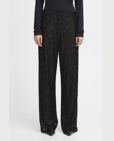 Ichi Fauci Black Sequin Trousers