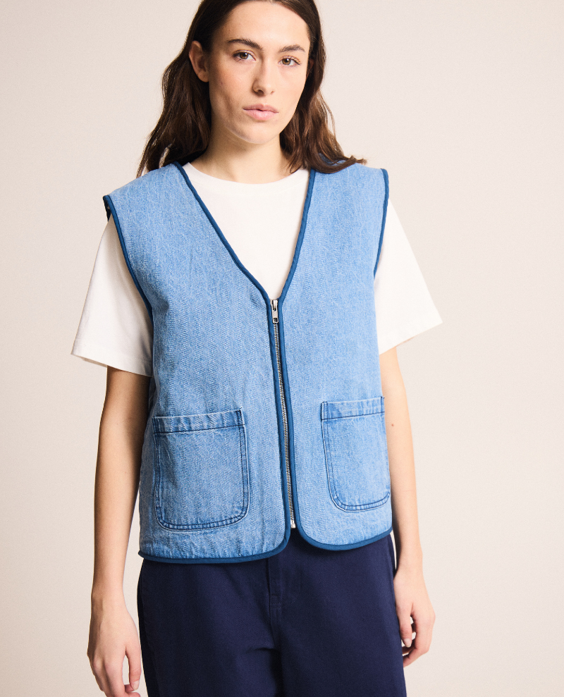 Ichi Hiramo Authentic Blue Denim Waistcoat