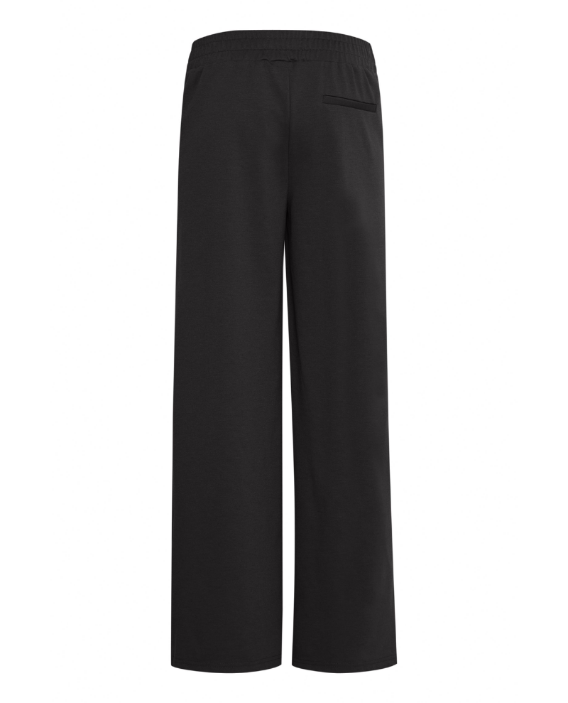 Ichi Kate Black Long Wide Leg Trousers