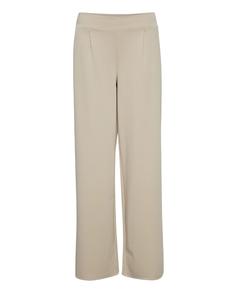 Ichi Kate Doeskin Long Wide Leg Trousers