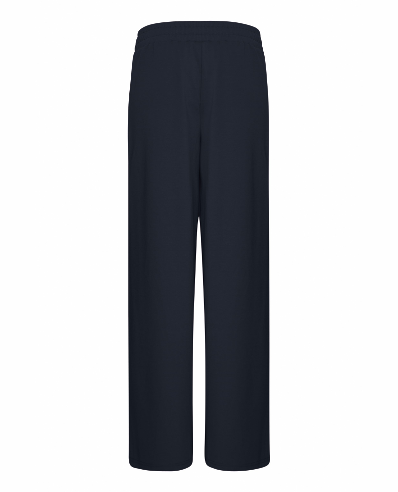 Ichi Kate Navy Long Wide Leg Trousers