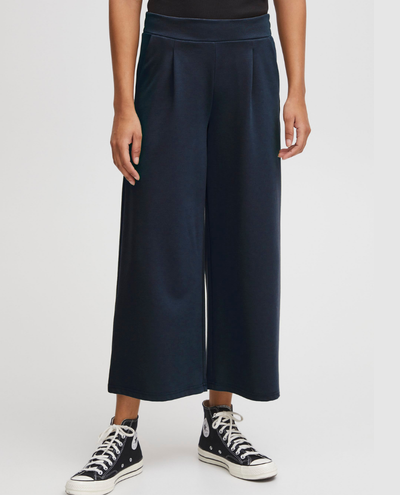 Ichi Kate Navy Wide Leg Culottes