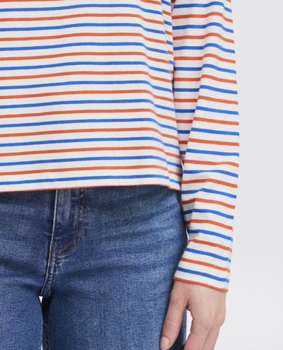 Ichi Mira Orange Blue Stripe T-Shirt