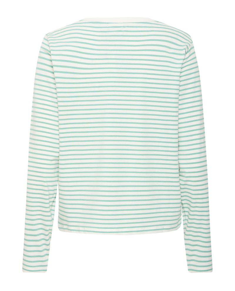 Ichi Mira Beryl Green Stripe T-Shirt