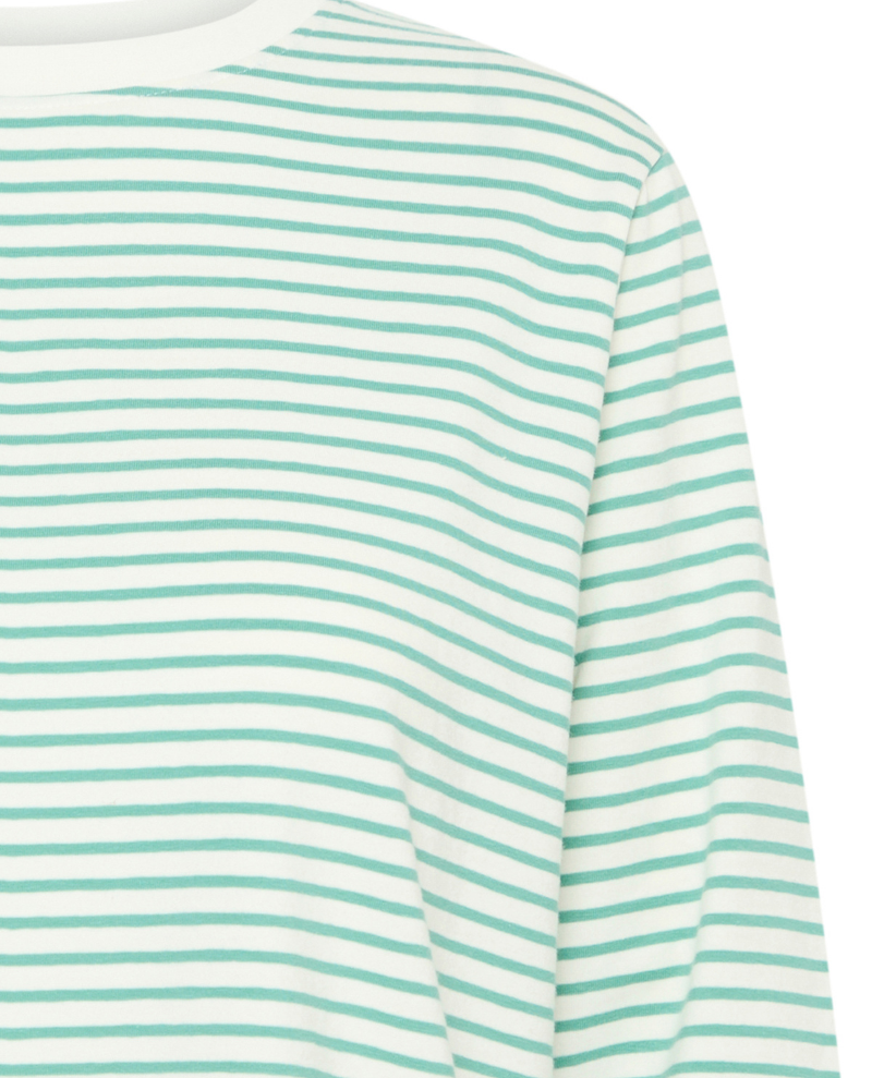 Ichi Mira Beryl Green Stripe T-Shirt