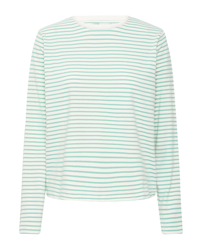 Ichi Mira Beryl Green Stripe T-Shirt