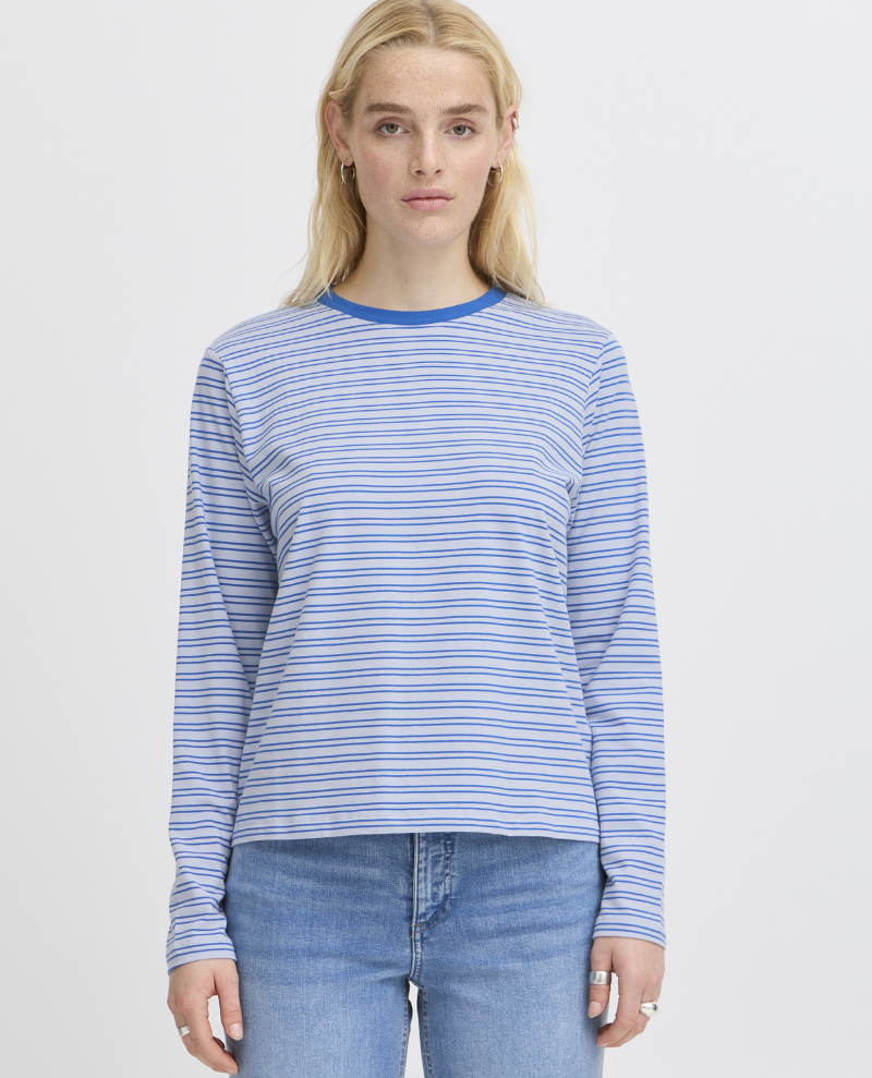 Ichi Mira Zen Blue Sea Stripe T-Shirt