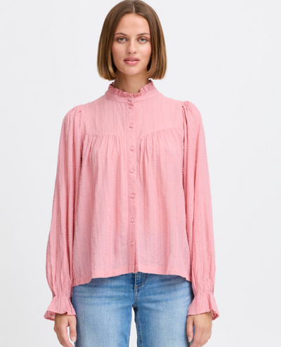 Ichi Ramira Lilas Cotton Shirt