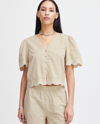 Ichi Saidi Oxford Tan Top