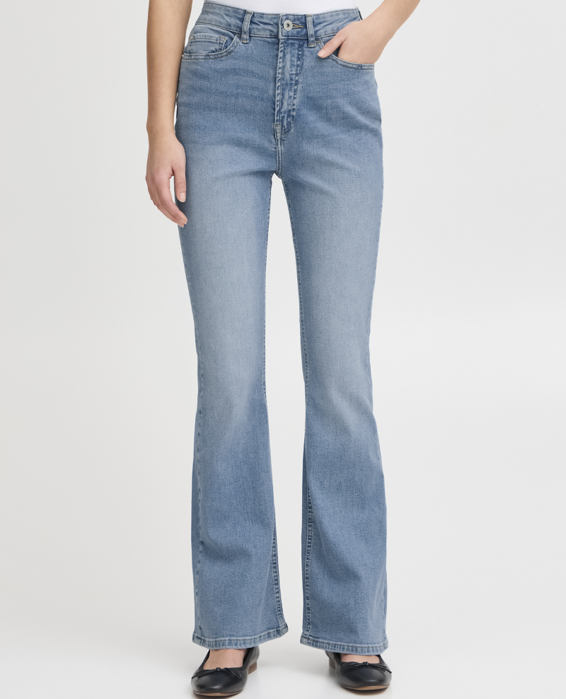 Ichi Twiggy Flared Light Blue Jeans