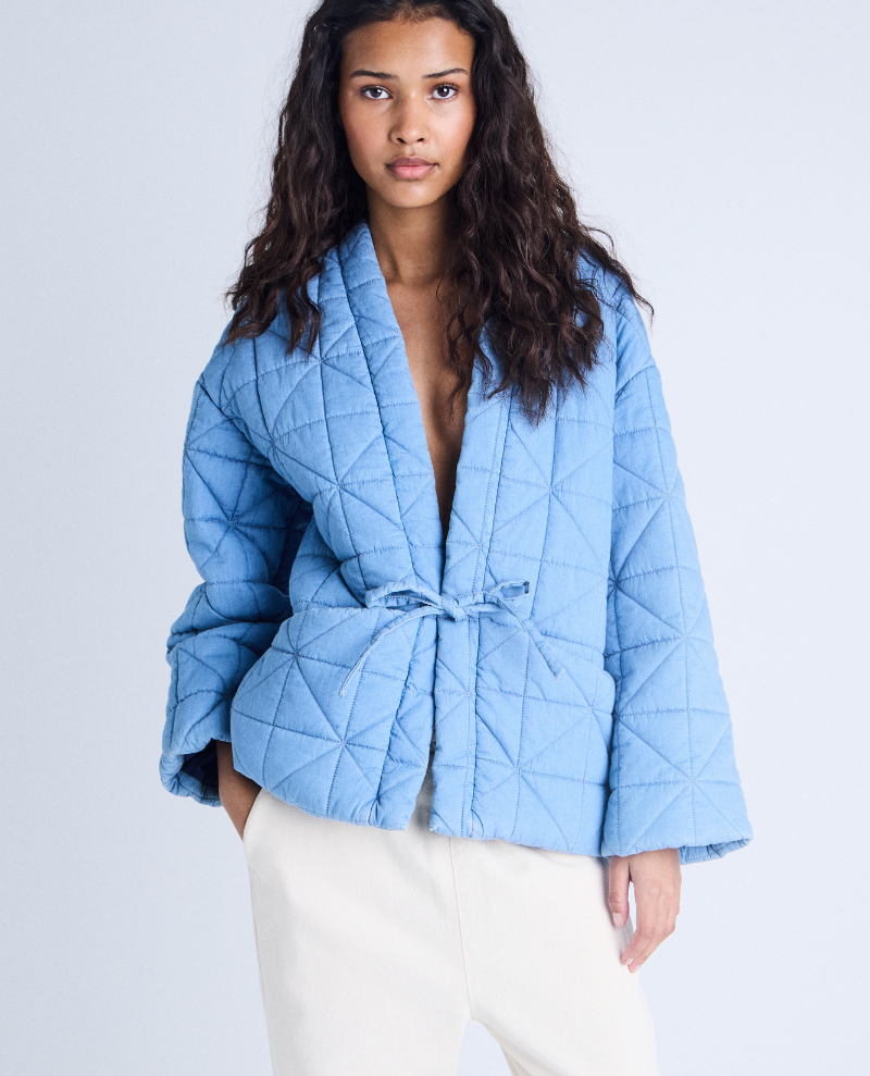 Ichi Hevira Quilted Blue Jacket