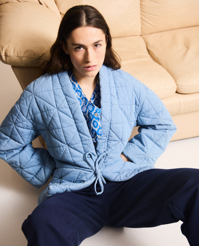 Ichi Hevira Quilted Blue Jacket