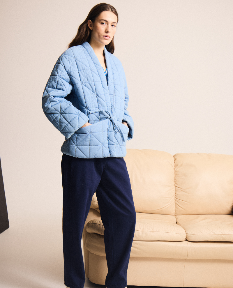 Ichi Hevira Quilted Blue Jacket