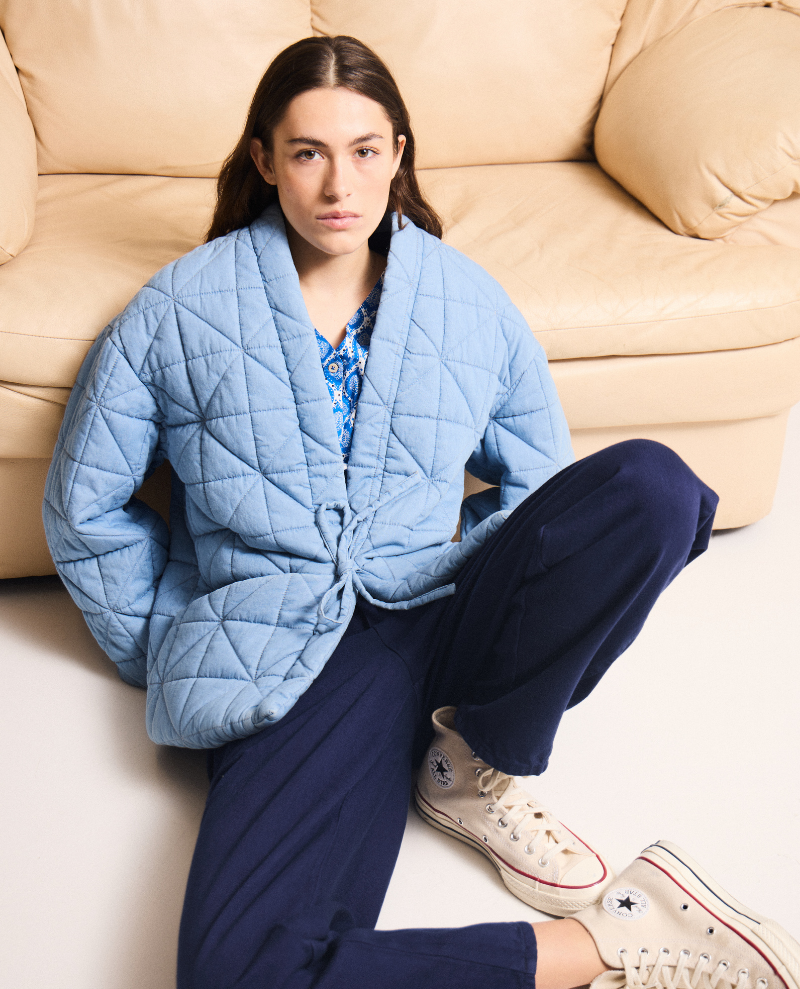 Ichi Hevira Quilted Blue Jacket