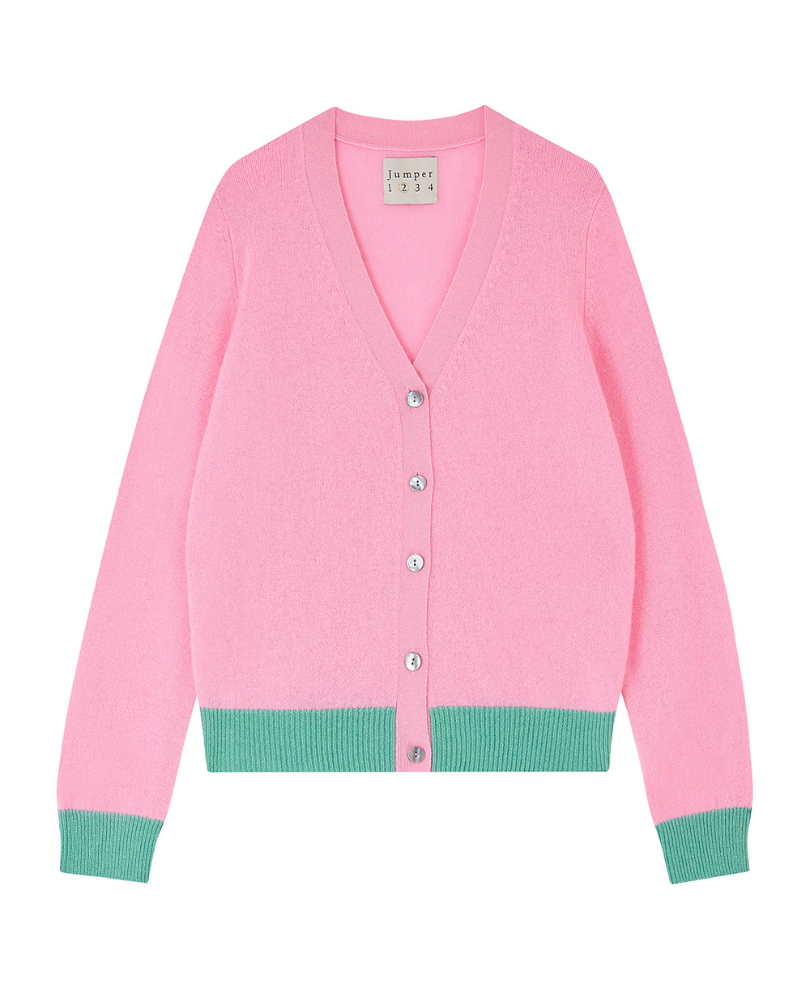 Jumper1234 Contrast Mint Candy Cardigan