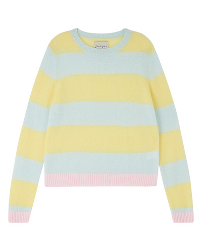 Jumper1234 Contrast Stripe Glory Marshmallow Crew Knit