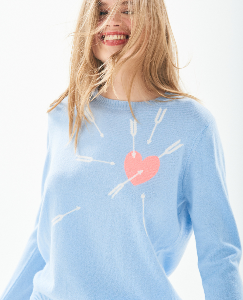 Jumper1234 Lovestruck Aurora Blue Crew Knit