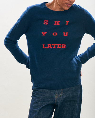 Jumper1234 Ski You Later Navy Crew Knit