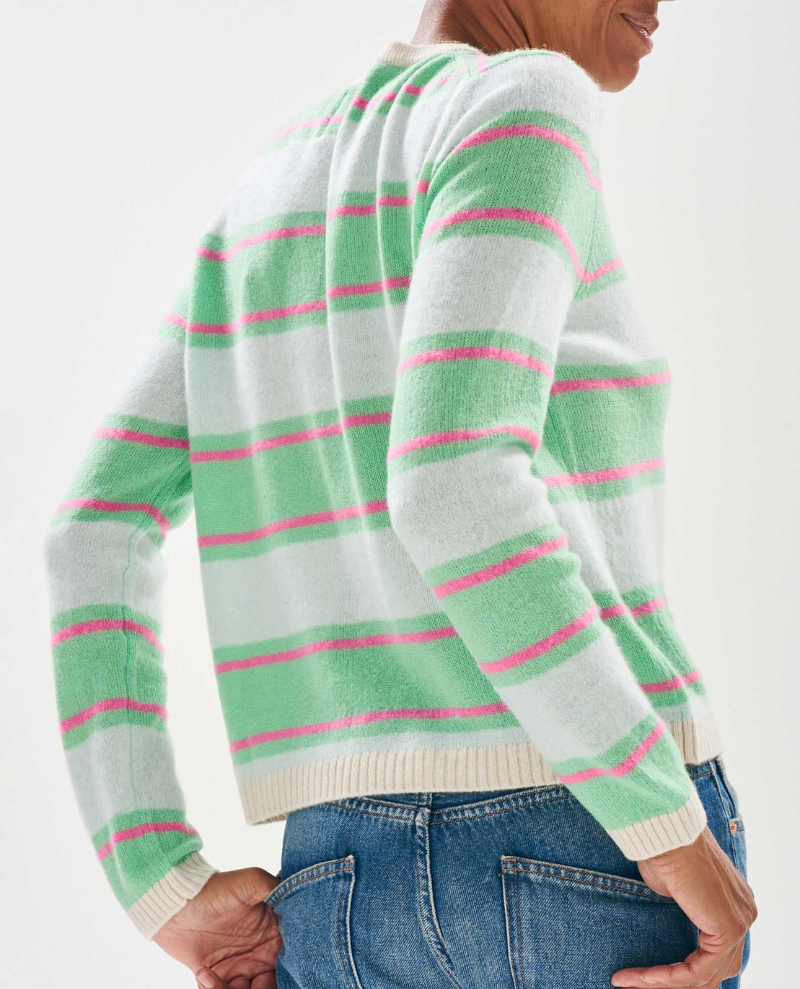 Jumper1234 Deckchair Stripe Oatmeal Apple Crew Knit