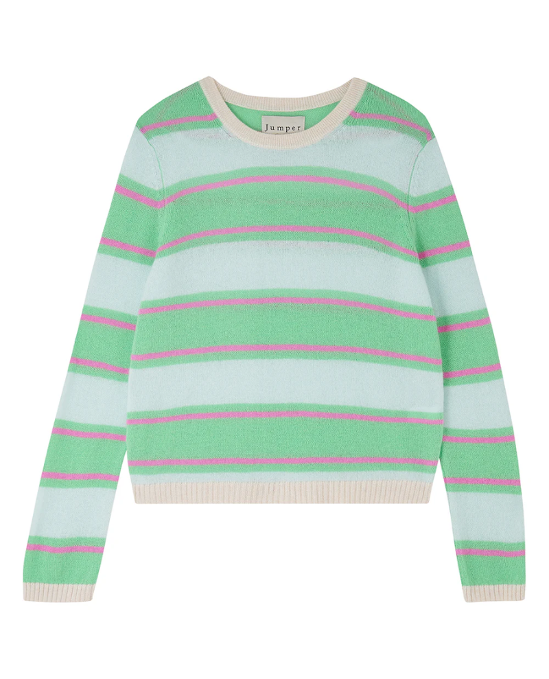 Jumper1234 Deckchair Stripe Oatmeal Apple Crew Knit