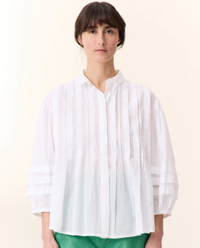 Leon & Harper Chimi White Pleated Blouse