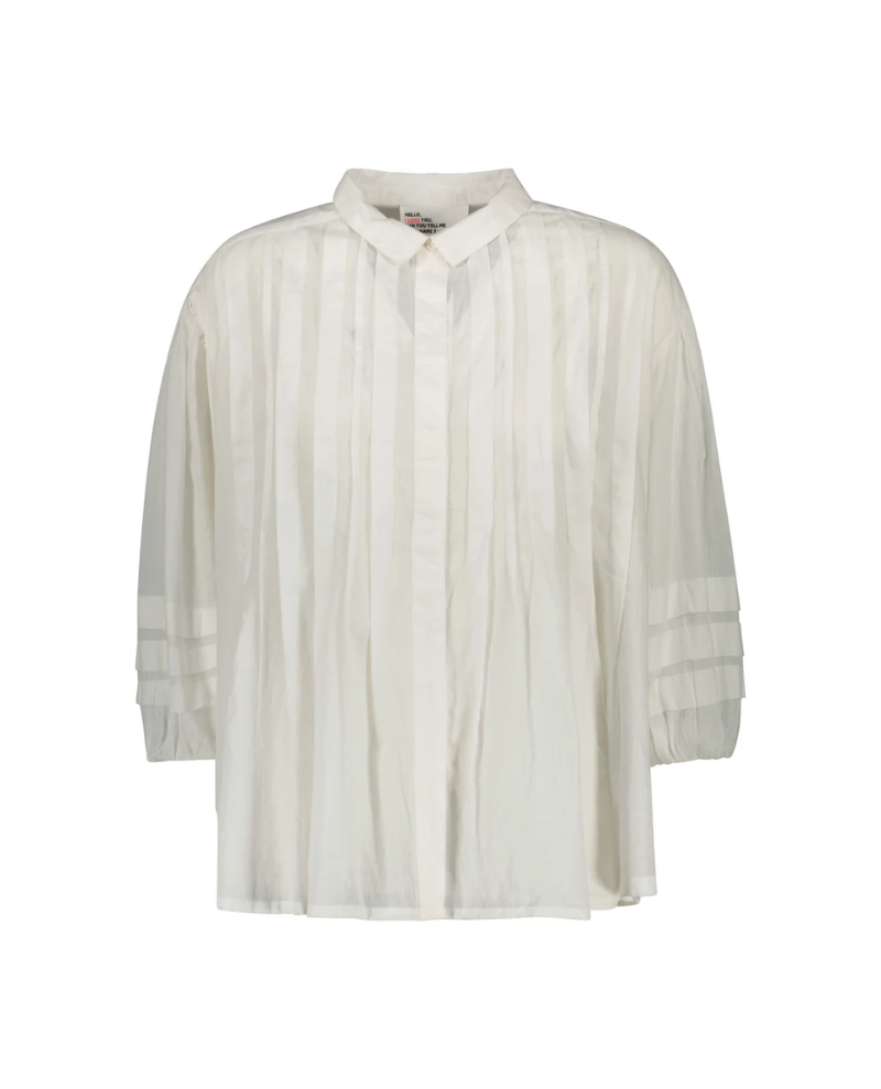 Leon & Harper Chimi White Pleated Blouse