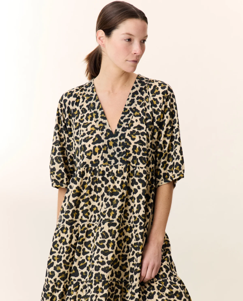 Leon & Harper Rizi Beige Leopard Dress