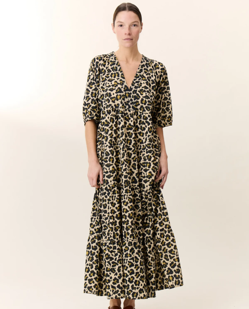 Leon & Harper Rizi Beige Leopard Dress