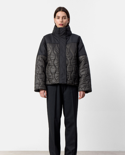 Levete Room Holly Short Black Olive Quilted Jacket