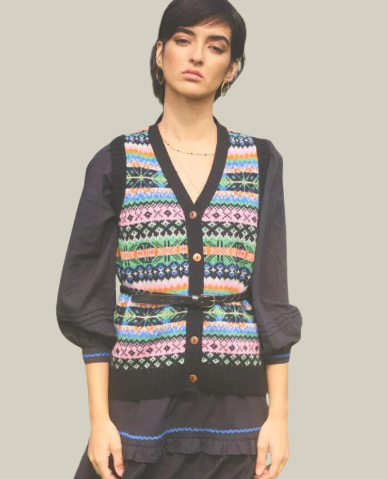 Lowie Fair Isle Knitted Waistcoat