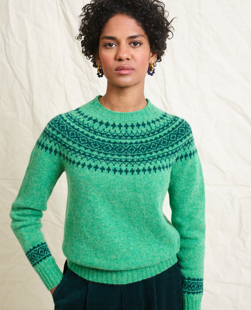 Lowie Scottish Lambswool Mint Knit Biscuit Clothing Ltd