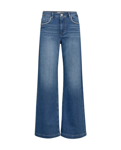 Mos Mosh Dara Deluxe Mid Blue Wide Jeans