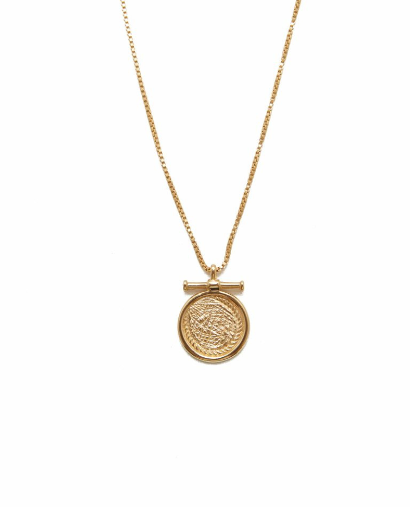 Mimi Et Toi Gold Damaine Medallion Necklace