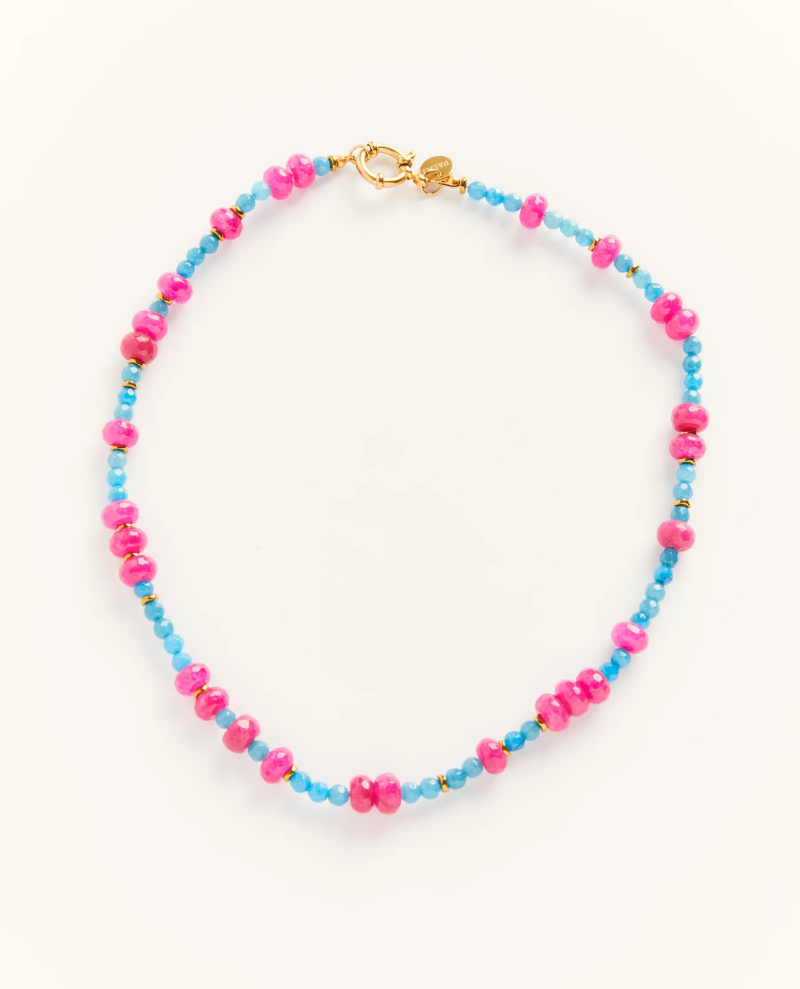 Palas Palermo Pink Blue Choker Necklace