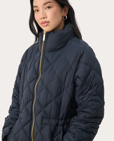 Part Two Cheas Navy Quilted Jacket