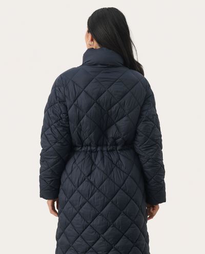 Part Two Cheas Navy Quilted Jacket