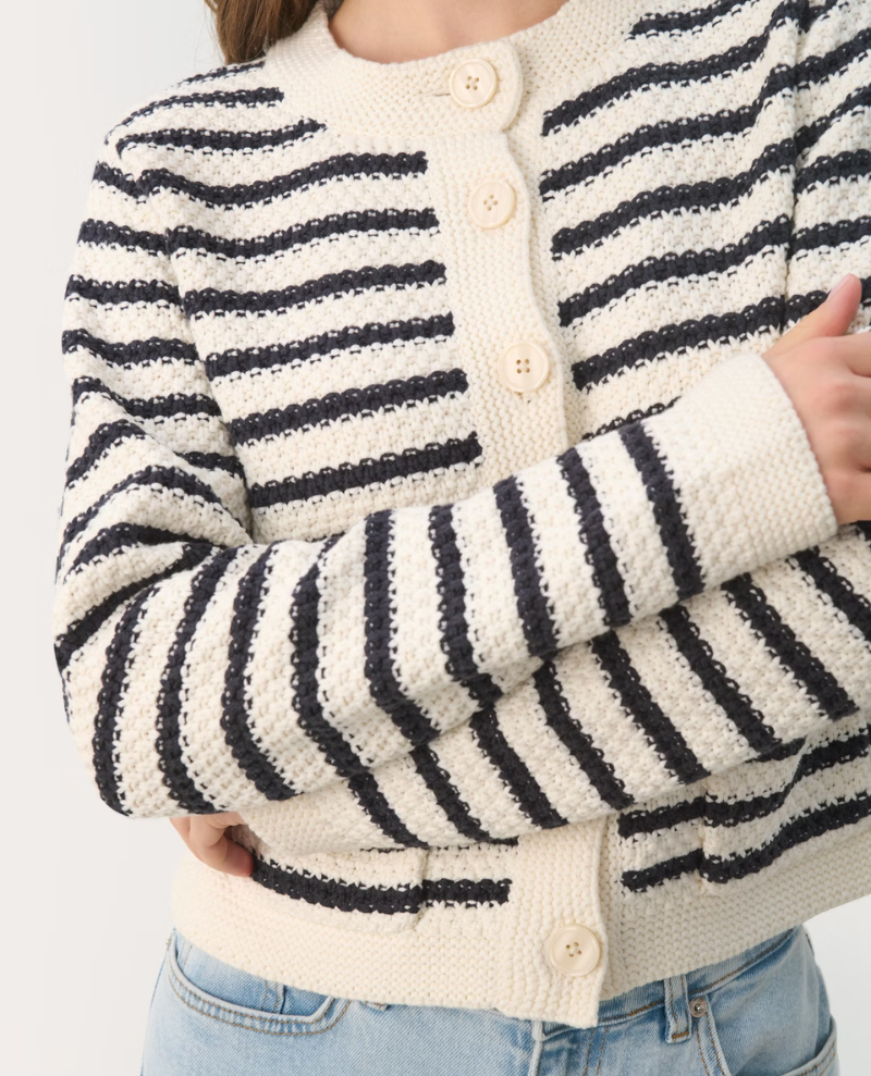 Part Two Elmie Navy Stripe Cardigan