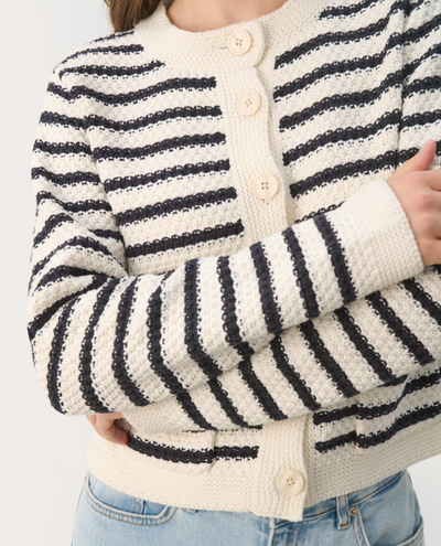 Part Two Elmie Navy Stripe Cardigan