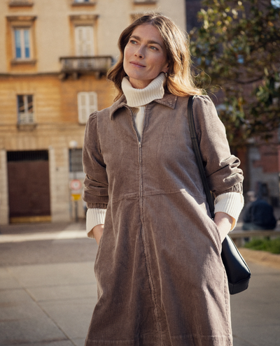 Part Two Eyvor Walnut Brown Cord Dress