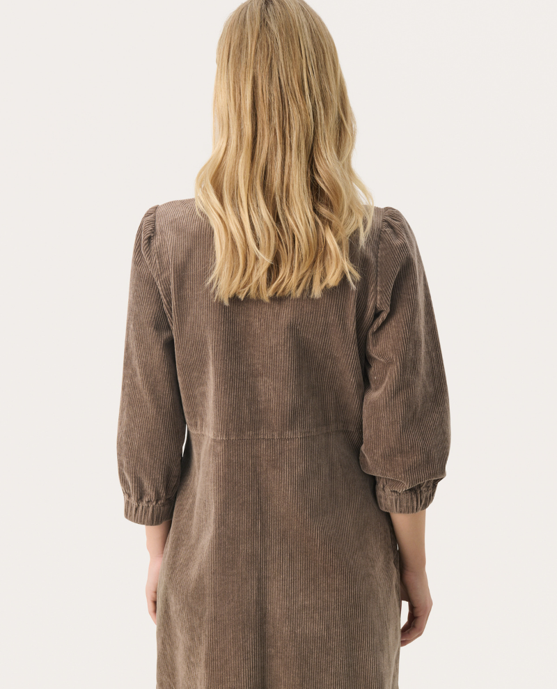 Part Two Eyvor Walnut Brown Cord Dress