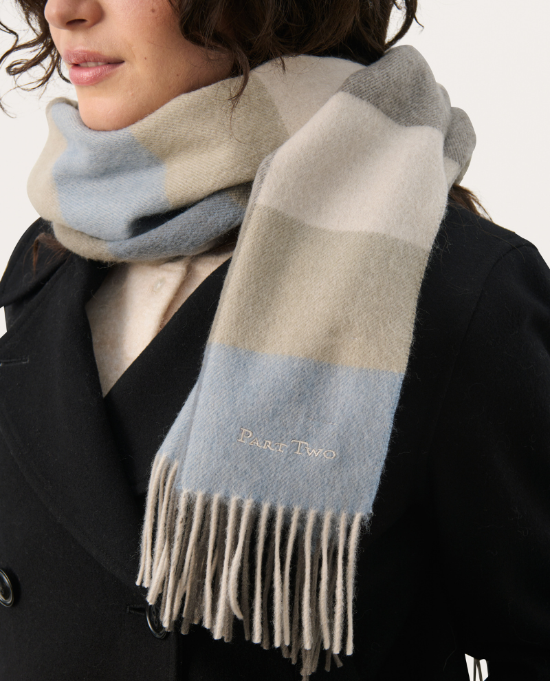 Part Two Kitha Smokey Olive Wool Scarf