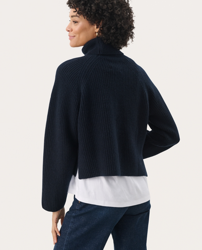 Part Two Lexa Navy Rollneck Knit