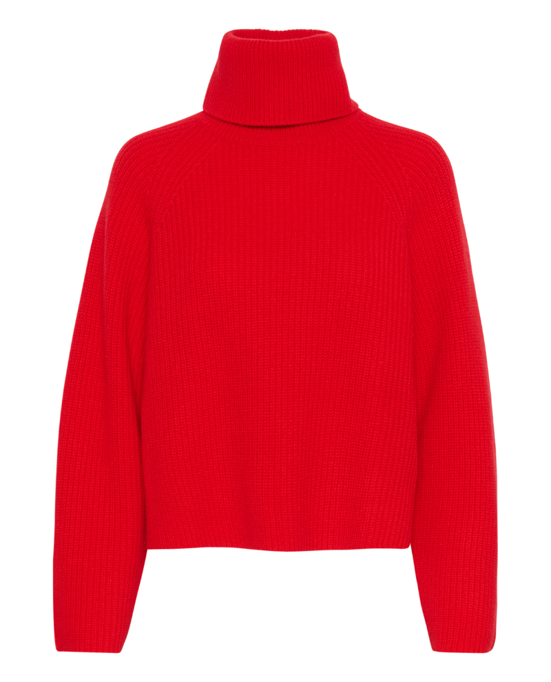 Part Two Lexa Red Rollneck Knit