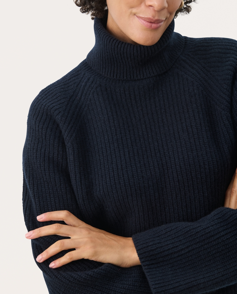 Part Two Lexa Navy Rollneck Knit