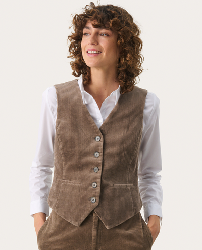 Part Two Linka Walnut Brown Waistcoat - UK10