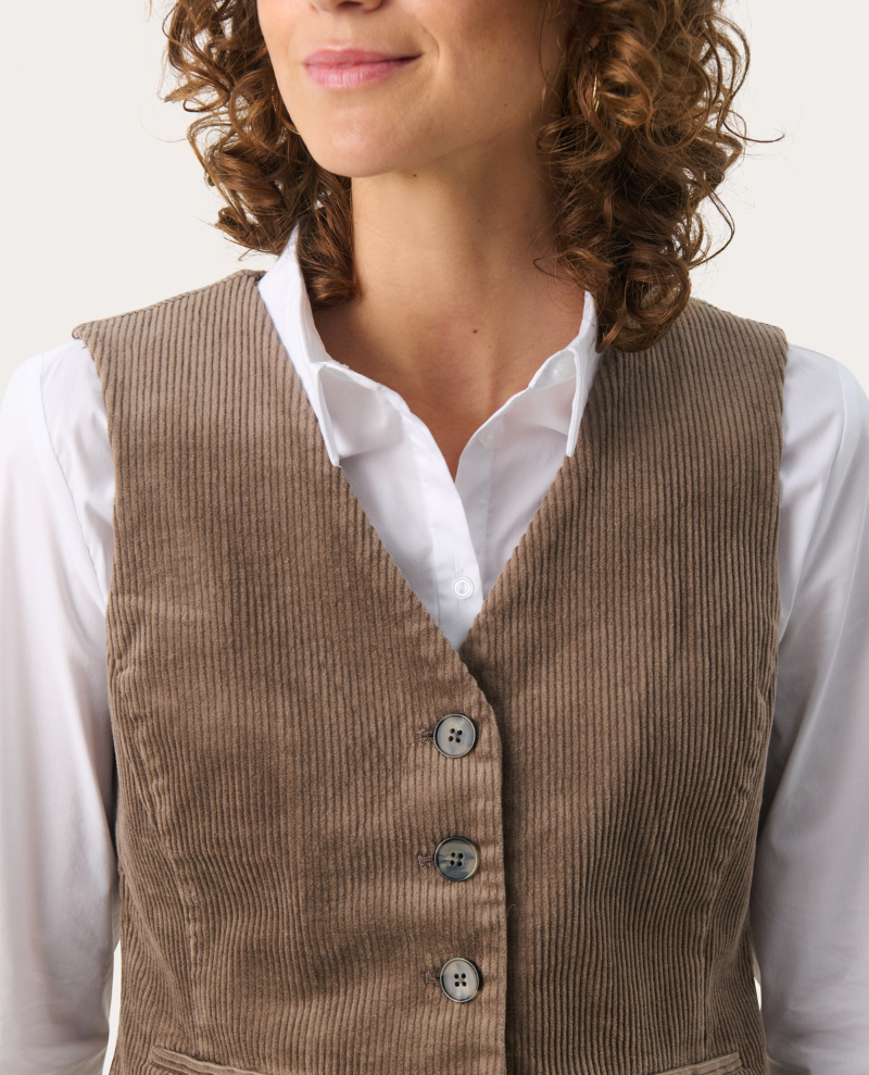 Part Two Linka Walnut Brown Waistcoat - UK10