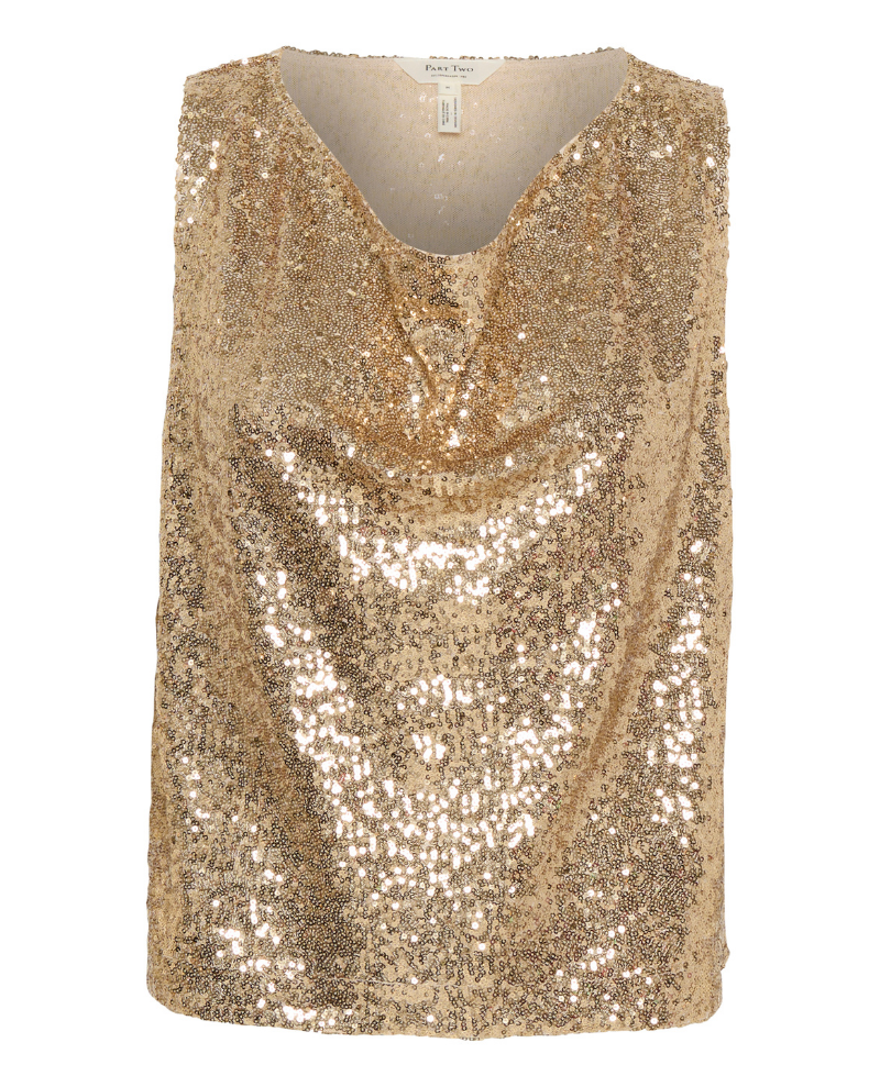 Part Two Malikka Gold Sequin Top